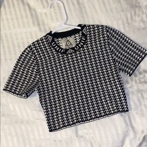 UNIF checkered pattern crop top XS